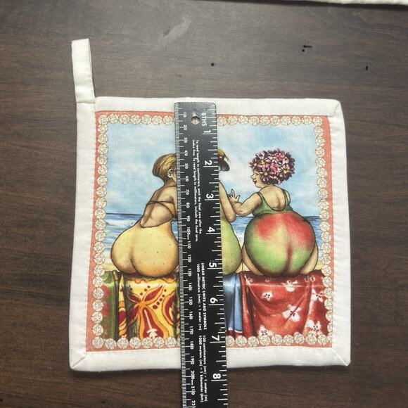 Fruit Ladies Mary Stewart Cheeky Fruit Bums Handmade Pot Holders Hanging Kitchen - Picture 11 of 13